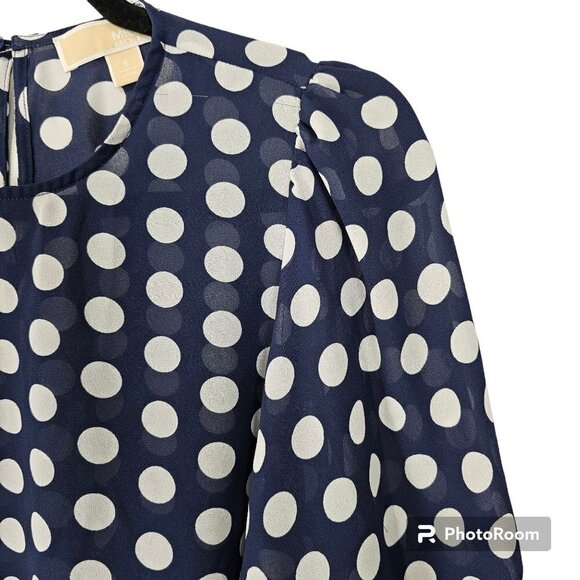 MICHAEL MICHAEL KORS Ruffled Polka Dot Georgette Bell Sleeve Top - Picture 4 of 10